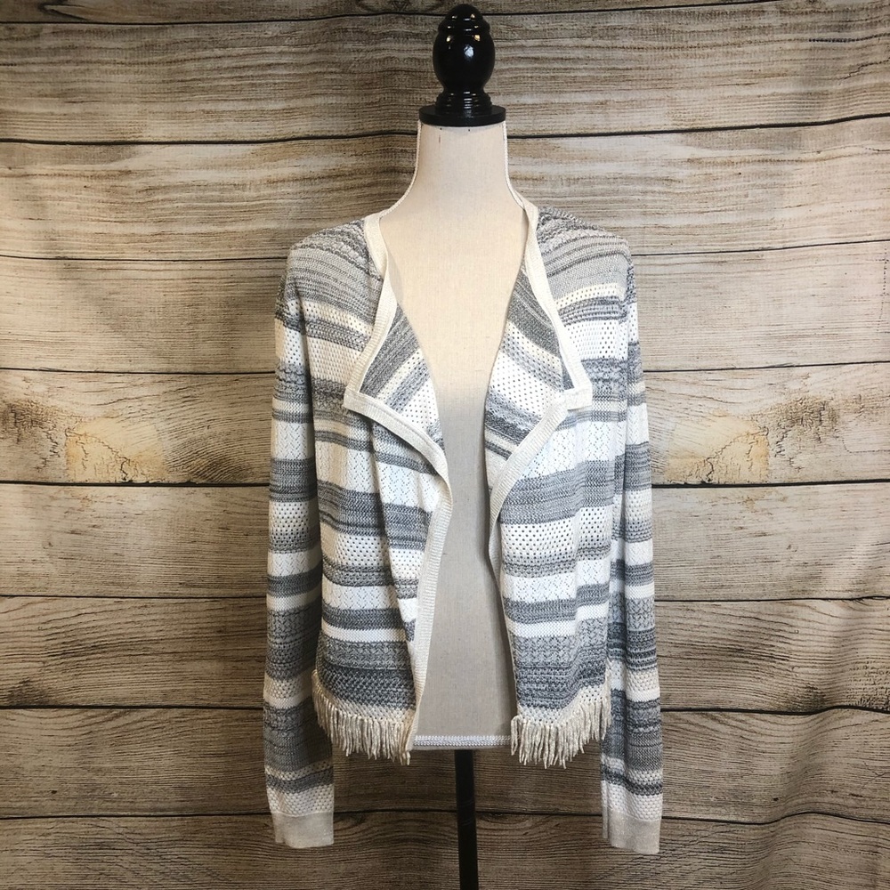 White House Black Market Cardigan with fringe